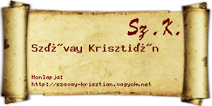 Szávay Krisztián névjegykártya