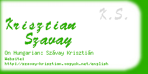 krisztian szavay business card